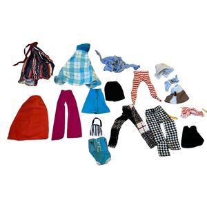 Lot Of Vintage BARBIE CLOTHES Accessories 60s To 80's Some Homemade 17 Pieces